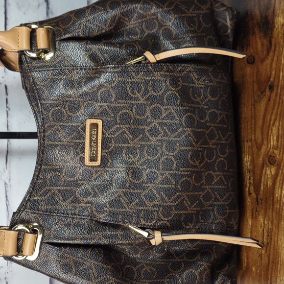 Calvin Klein Signature Monogram Satchel - Picture 2 of 16